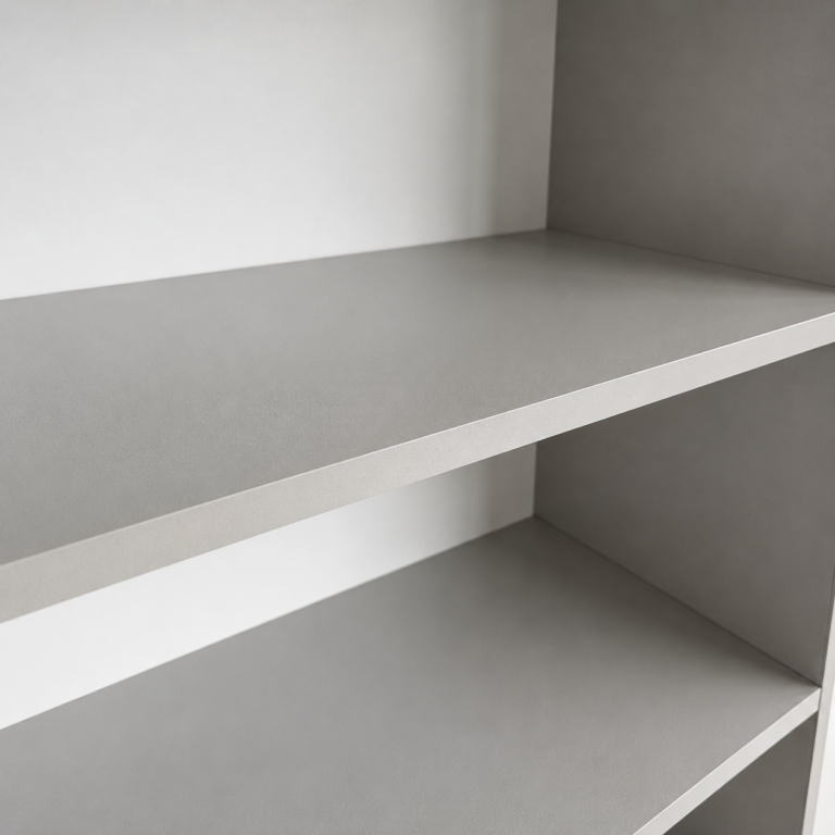 Detaliu polițe și cant ABS bibliotecă școlară MB-01